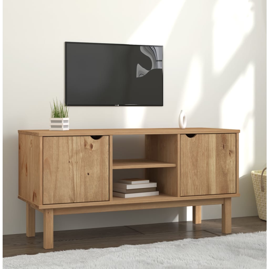 Tv-meubel OTTA 113,5x43x57 cm massief grenenhout is nu te koop bij PeponiXL, paradijselijk wonen!
