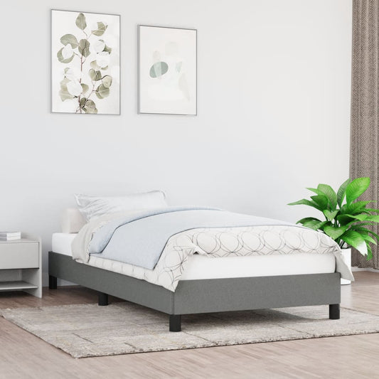 Bedframe zonder matras 90x200 cm stof donkergrijs is nu te koop bij PeponiXL, paradijselijk wonen!
