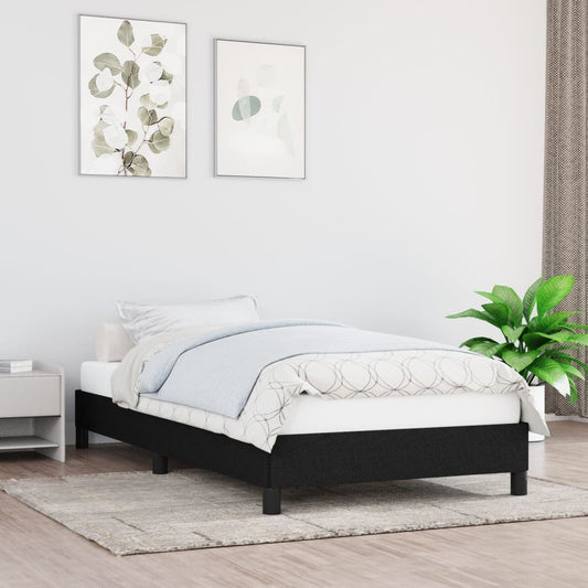 Bedframe zonder matras 90x200 cm stof zwart is nu te koop bij PeponiXL, paradijselijk wonen!
