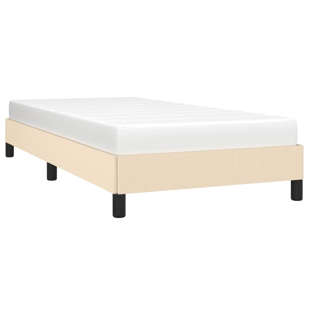 Bedframe zonder matras 90x200 cm stof crèmekleurig is nu te koop bij PeponiXL, paradijselijk wonen!