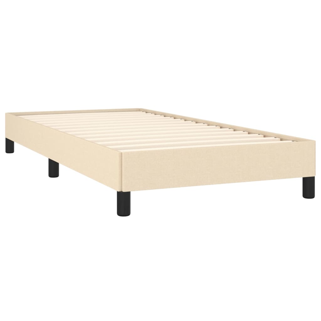 Bedframe zonder matras 90x200 cm stof crèmekleurig is nu te koop bij PeponiXL, paradijselijk wonen!
