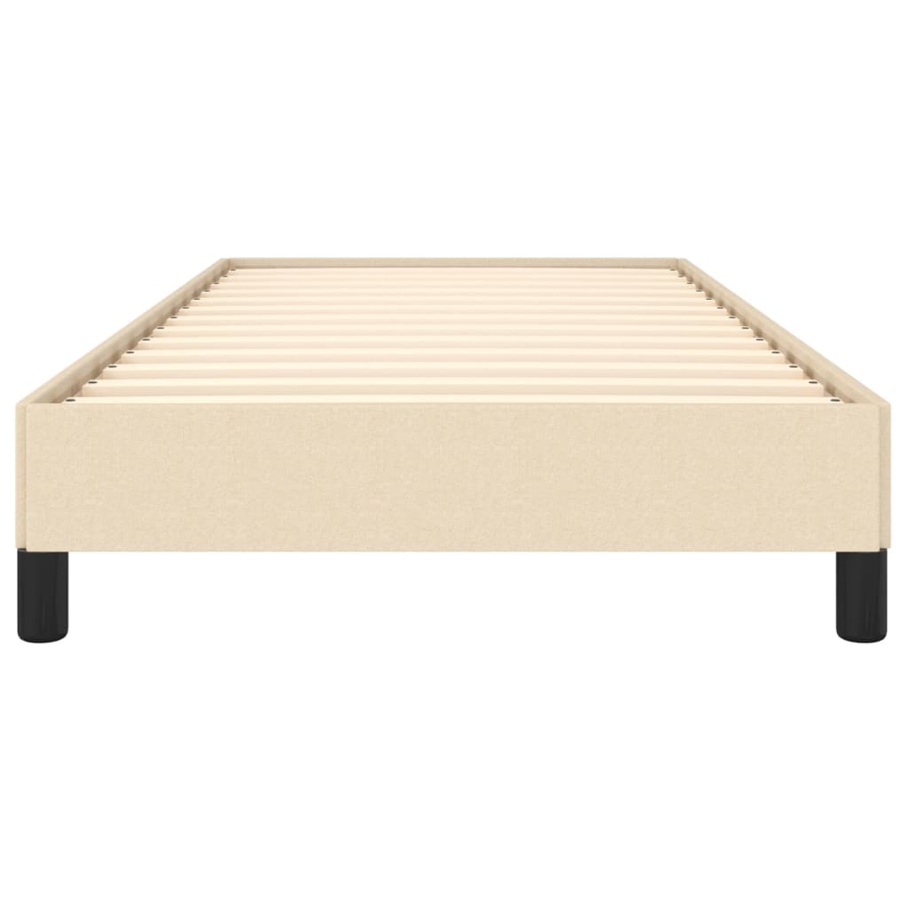 Bedframe zonder matras 90x200 cm stof crèmekleurig is nu te koop bij PeponiXL, paradijselijk wonen!