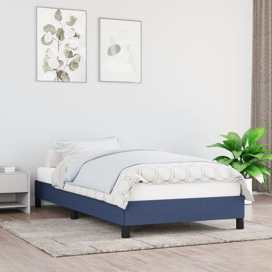 Bedframe zonder matras 90x200 cm stof blauw is nu te koop bij PeponiXL, paradijselijk wonen!