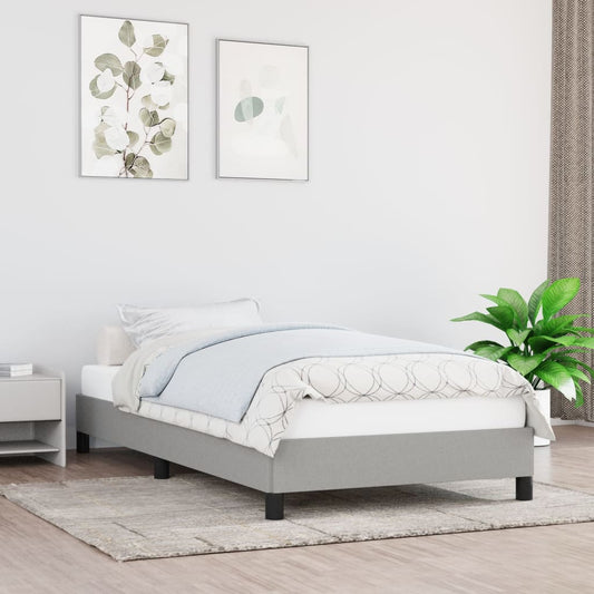 Bedframe zonder matras 100x200 cm stof lichtgrijs is nu te koop bij PeponiXL, paradijselijk wonen!