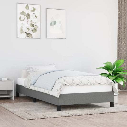 Bedframe zonder matras 100x200 cm stof donkergrijs is nu te koop bij PeponiXL, paradijselijk wonen!