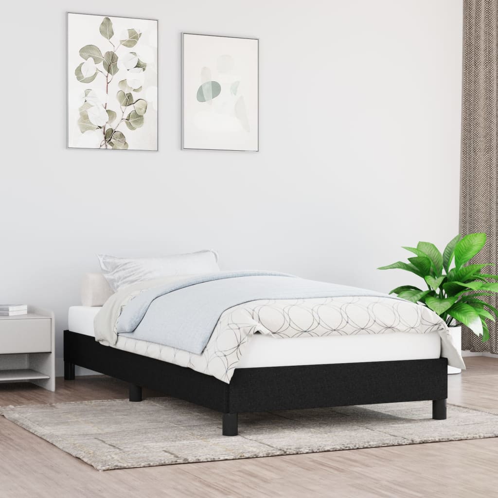 Bedframe zonder matras 100x200 cm stof zwart is nu te koop bij PeponiXL, paradijselijk wonen!