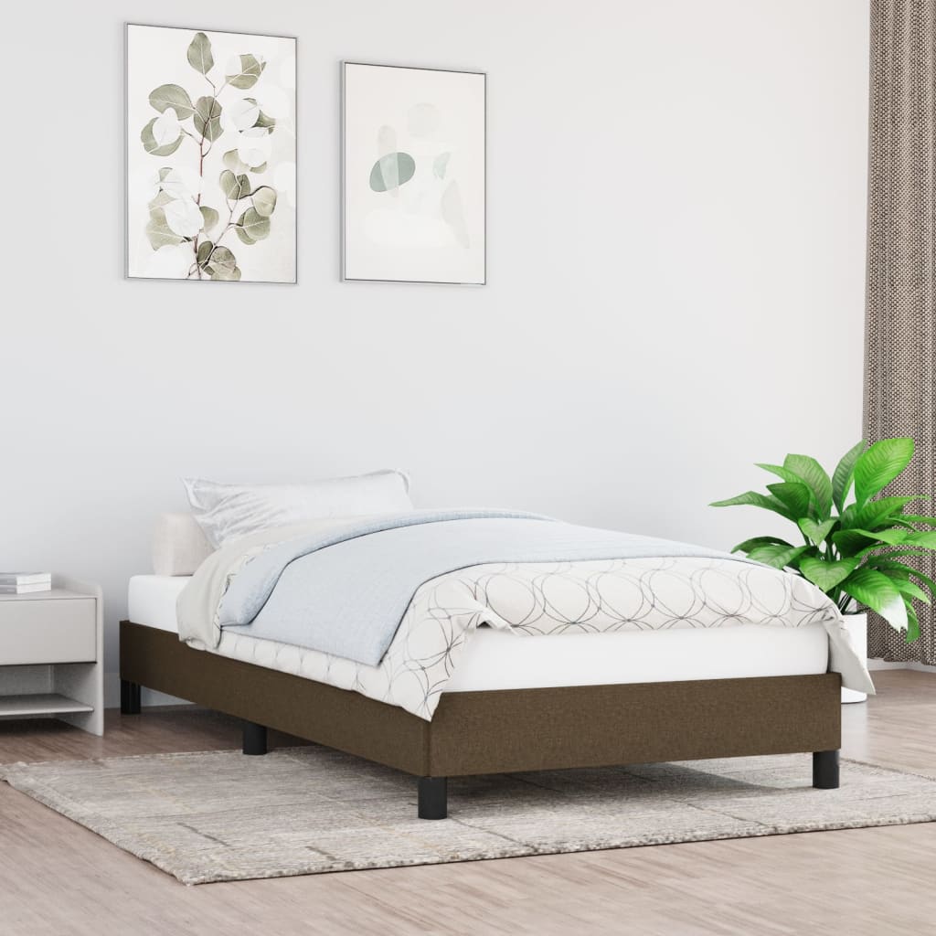Bedframe zonder matras 100x200 cm stof donkerbruin is nu te koop bij PeponiXL, paradijselijk wonen!