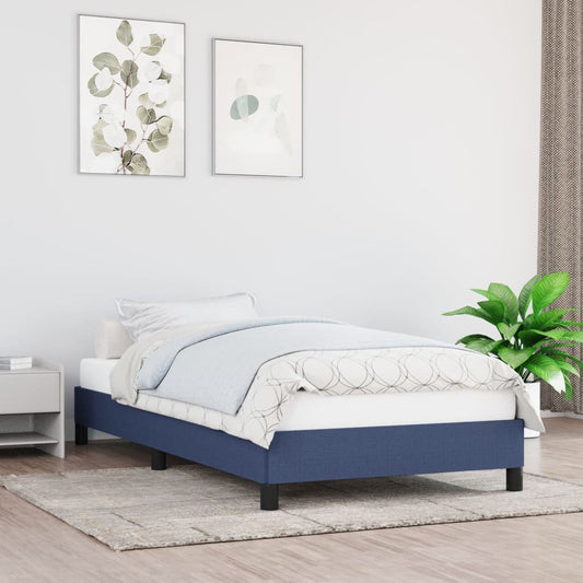 Bedframe zonder matras 100x200 cm stof blauw is nu te koop bij PeponiXL, paradijselijk wonen!