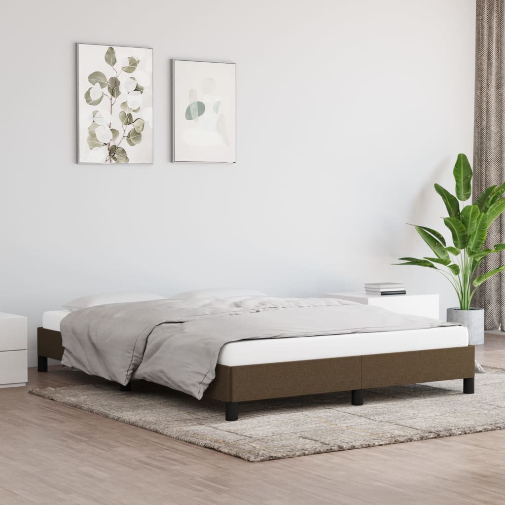 Bedframe zonder matras stof donkerbruin 140x200 cm is nu te koop bij PeponiXL, paradijselijk wonen!