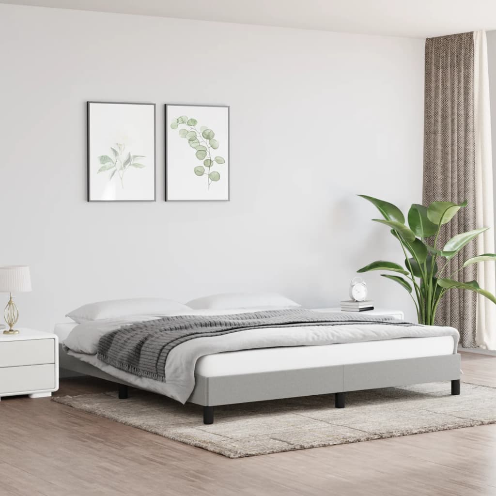 Bedframe zonder matras stof lichtgrijs 160x200 cm is nu te koop bij PeponiXL, paradijselijk wonen!