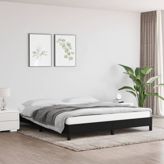 Bedframe zonder matras stof zwart 160x200 cm is nu te koop bij PeponiXL, paradijselijk wonen!