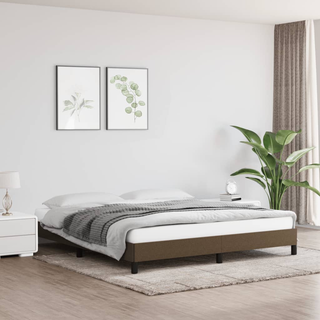 Bedframe zonder matras stof donkerbruin 160x200 cm is nu te koop bij PeponiXL, paradijselijk wonen!