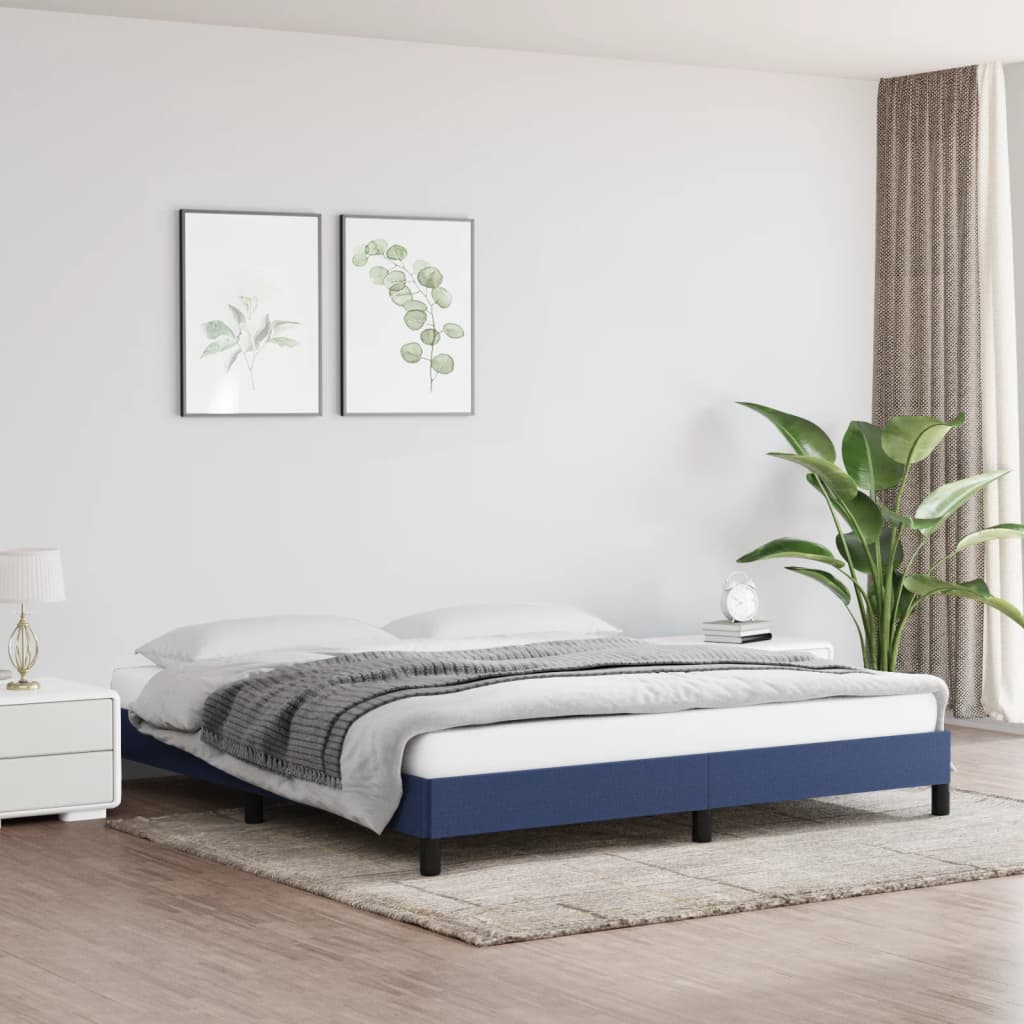Bedframe zonder matras stof blauw 160x200 cm is nu te koop bij PeponiXL, paradijselijk wonen!