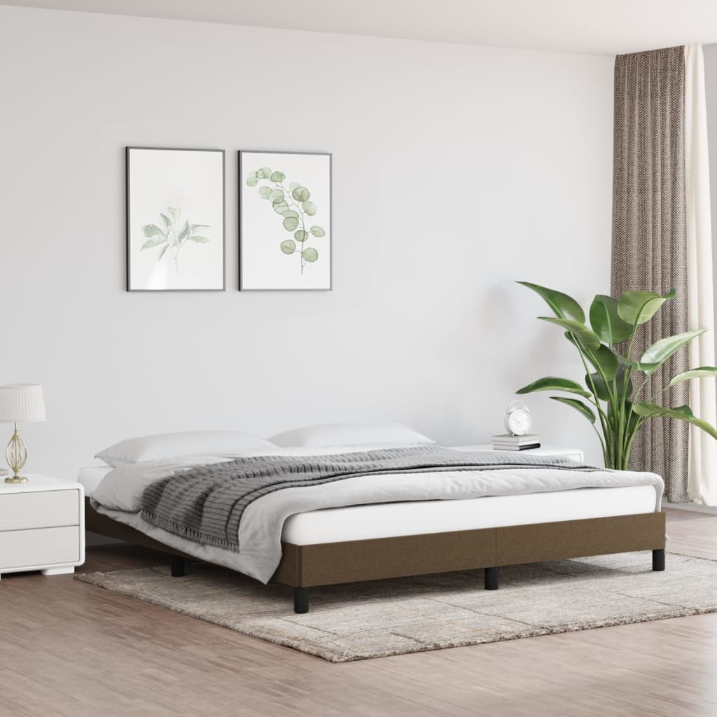 Bedframe zonder matras stof donkerbruin 180x200 cm is nu te koop bij PeponiXL, paradijselijk wonen!