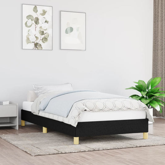 Bedframe zonder matras 80x200 cm stof zwart is nu te koop bij PeponiXL, paradijselijk wonen!