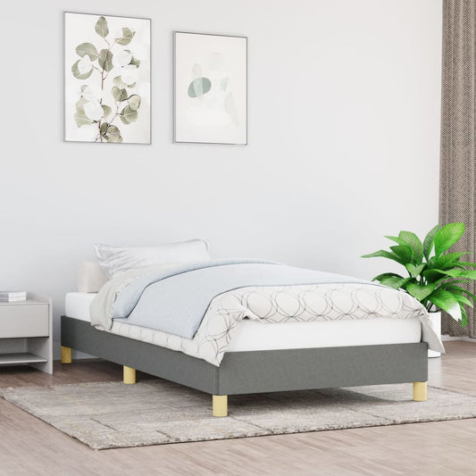 Bedframe zonder matras 90x190 cm stof donkergrijs is nu te koop bij PeponiXL, paradijselijk wonen!