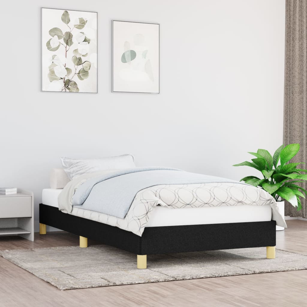 Bedframe zonder matras 90x190 cm stof zwart is nu te koop bij PeponiXL, paradijselijk wonen!