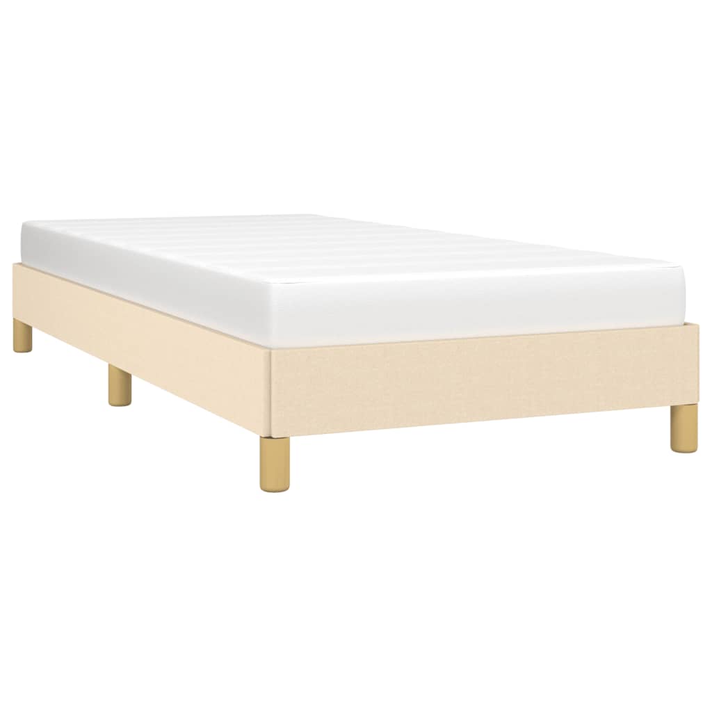 Bedframe zonder matras 90x190 cm stof crèmekleurig is nu te koop bij PeponiXL, paradijselijk wonen!