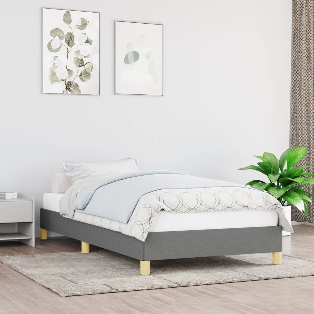 Bedframe zonder matras 90x200 cm stof donkergrijs is nu te koop bij PeponiXL, paradijselijk wonen!