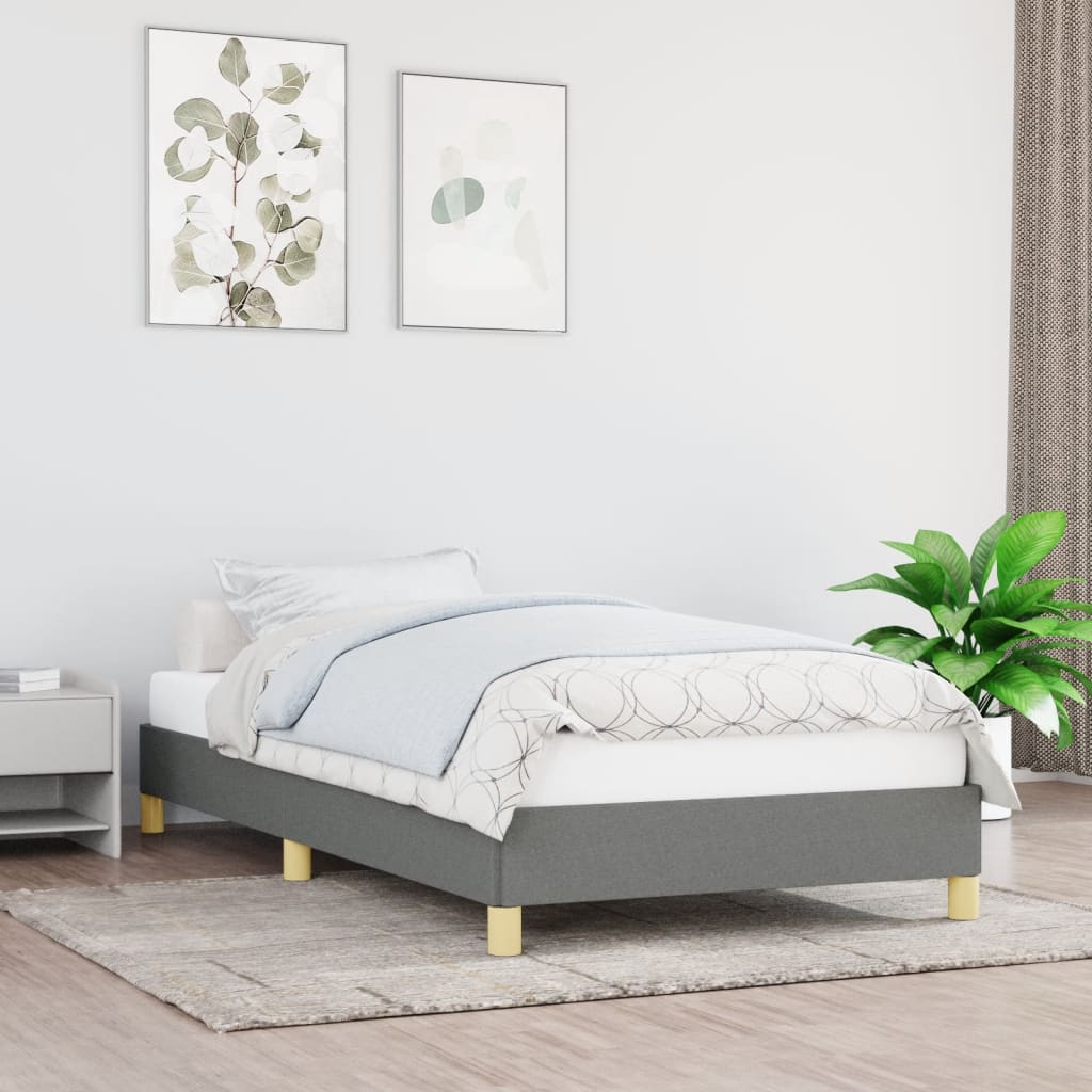 Bedframe zonder matras 100x200 cm stof donkergrijs is nu te koop bij PeponiXL, paradijselijk wonen!