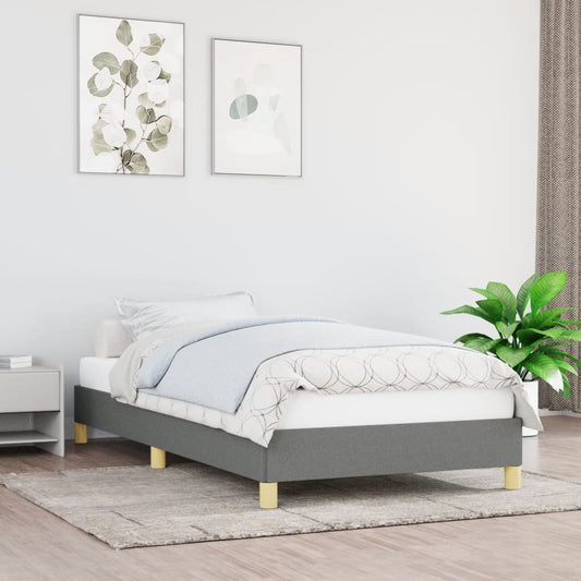 Bedframe zonder matras 100x200 cm stof donkergrijs is nu te koop bij PeponiXL, paradijselijk wonen!