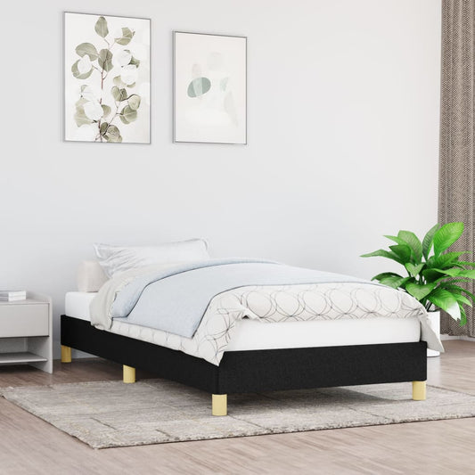 Bedframe zonder matras 100x200 cm stof zwart is nu te koop bij PeponiXL, paradijselijk wonen!