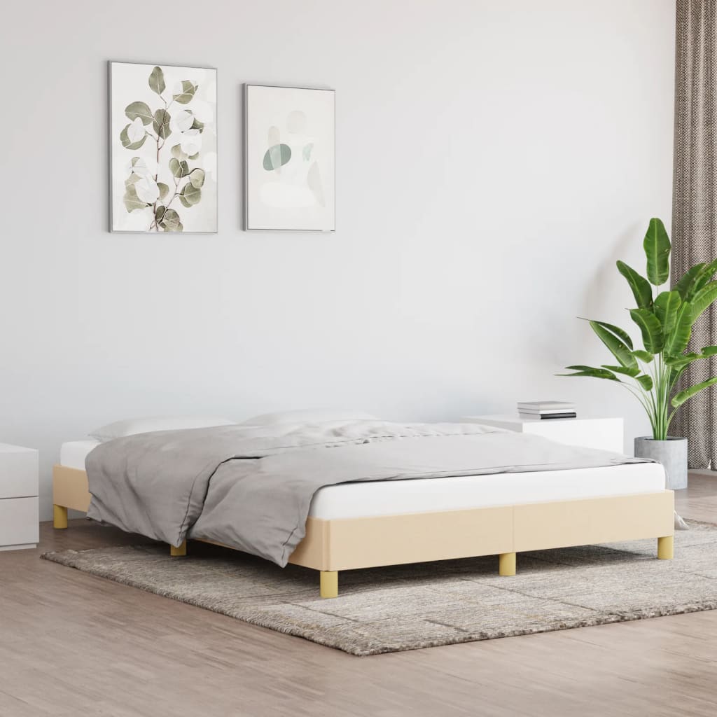 Bedframe zonder matras stof crèmekleurig 140x190 cm is nu te koop bij PeponiXL, paradijselijk wonen!