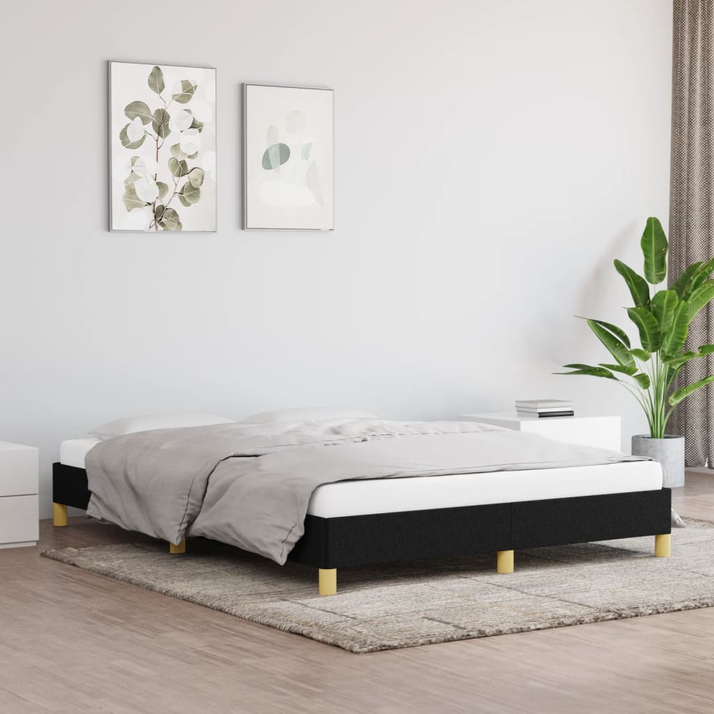 Bedframe zonder matras stof zwart 140x200 cm is nu te koop bij PeponiXL, paradijselijk wonen!
