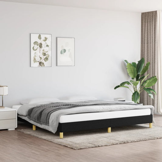 Bedframe zonder matras stof zwart 200x200 cm is nu te koop bij PeponiXL, paradijselijk wonen!
