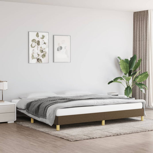 Bedframe zonder matras stof donkerbruin 200x200 cm is nu te koop bij PeponiXL, paradijselijk wonen!