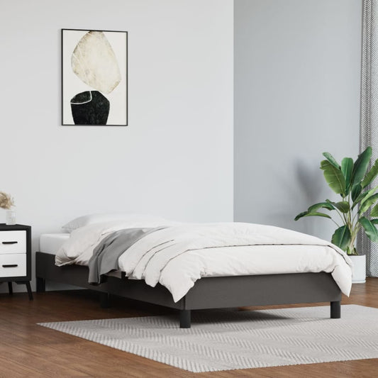 Bedframe kunstleer grijs 80x200 cm is nu te koop bij PeponiXL, paradijselijk wonen!