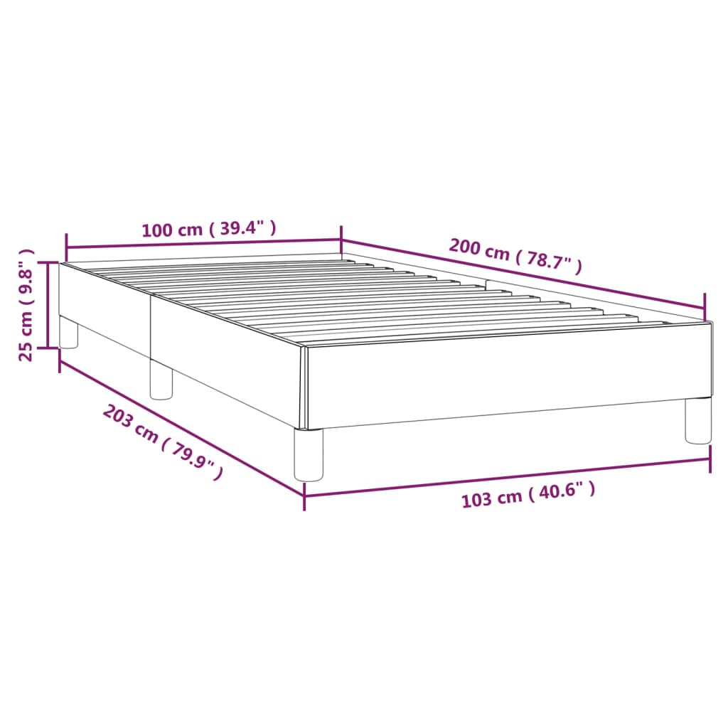 Bedframe kunstleer grijs 100x200 cm is nu te koop bij PeponiXL, paradijselijk wonen!