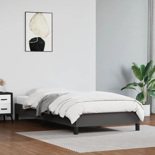 Bedframe kunstleer grijs 100x200 cm is nu te koop bij PeponiXL, paradijselijk wonen!