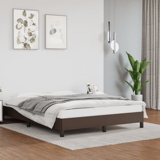 Bedframe kunstleer bruin 140x200 cm is nu te koop bij PeponiXL, paradijselijk wonen!