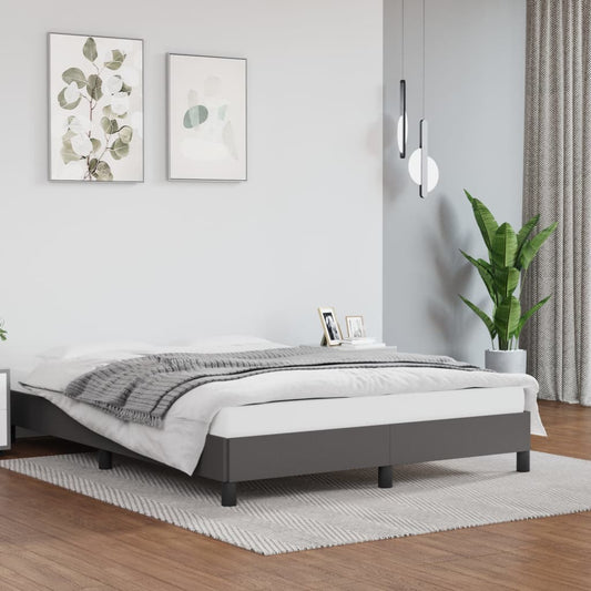 Bedframe kunstleer grijs 140x200 cm is nu te koop bij PeponiXL, paradijselijk wonen!