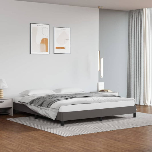 Bedframe kunstleer grijs 160x200 cm is nu te koop bij PeponiXL, paradijselijk wonen!