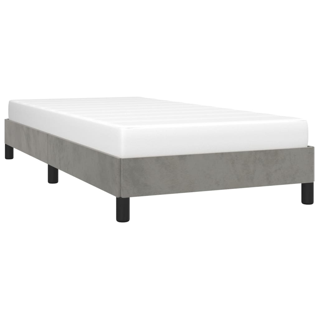 Bedframe zonder matras 80x200 cm fluweel lichtgrijs is nu te koop bij PeponiXL, paradijselijk wonen!