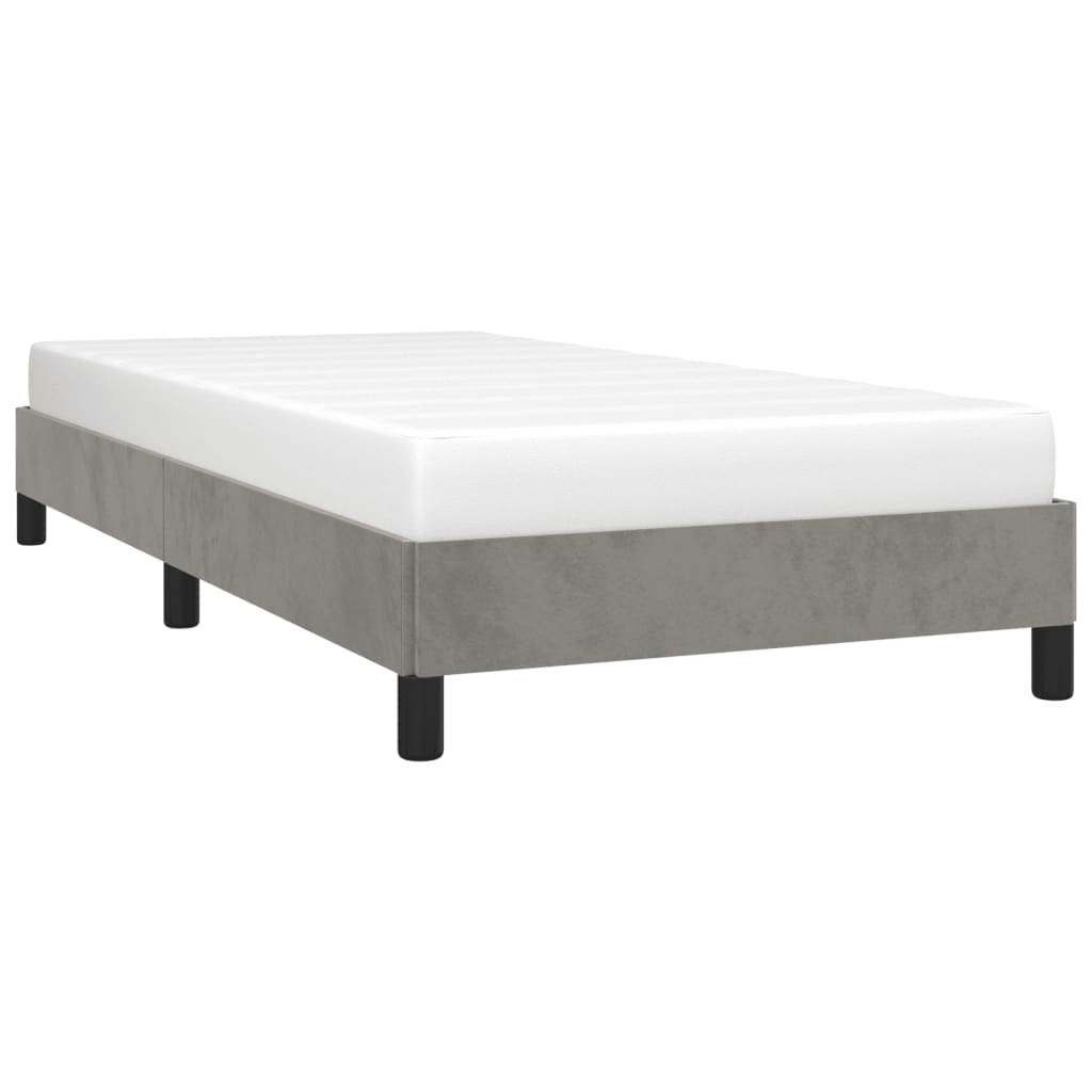 Bedframe zonder matras 90x190 cm fluweel lichtgrijs is nu te koop bij PeponiXL, paradijselijk wonen!