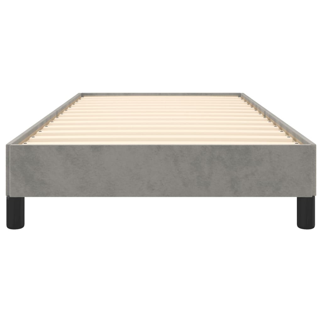 Bedframe zonder matras 90x190 cm fluweel lichtgrijs is nu te koop bij PeponiXL, paradijselijk wonen!
