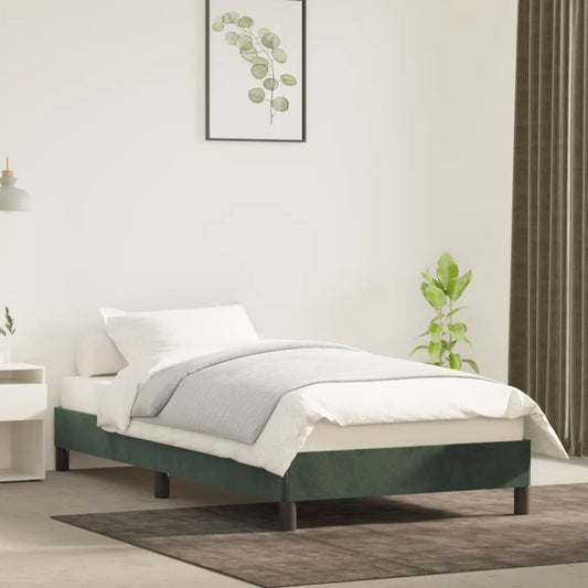 Bedframe zonder matras 90x190 cm fluweel donkergroen is nu te koop bij PeponiXL, paradijselijk wonen!