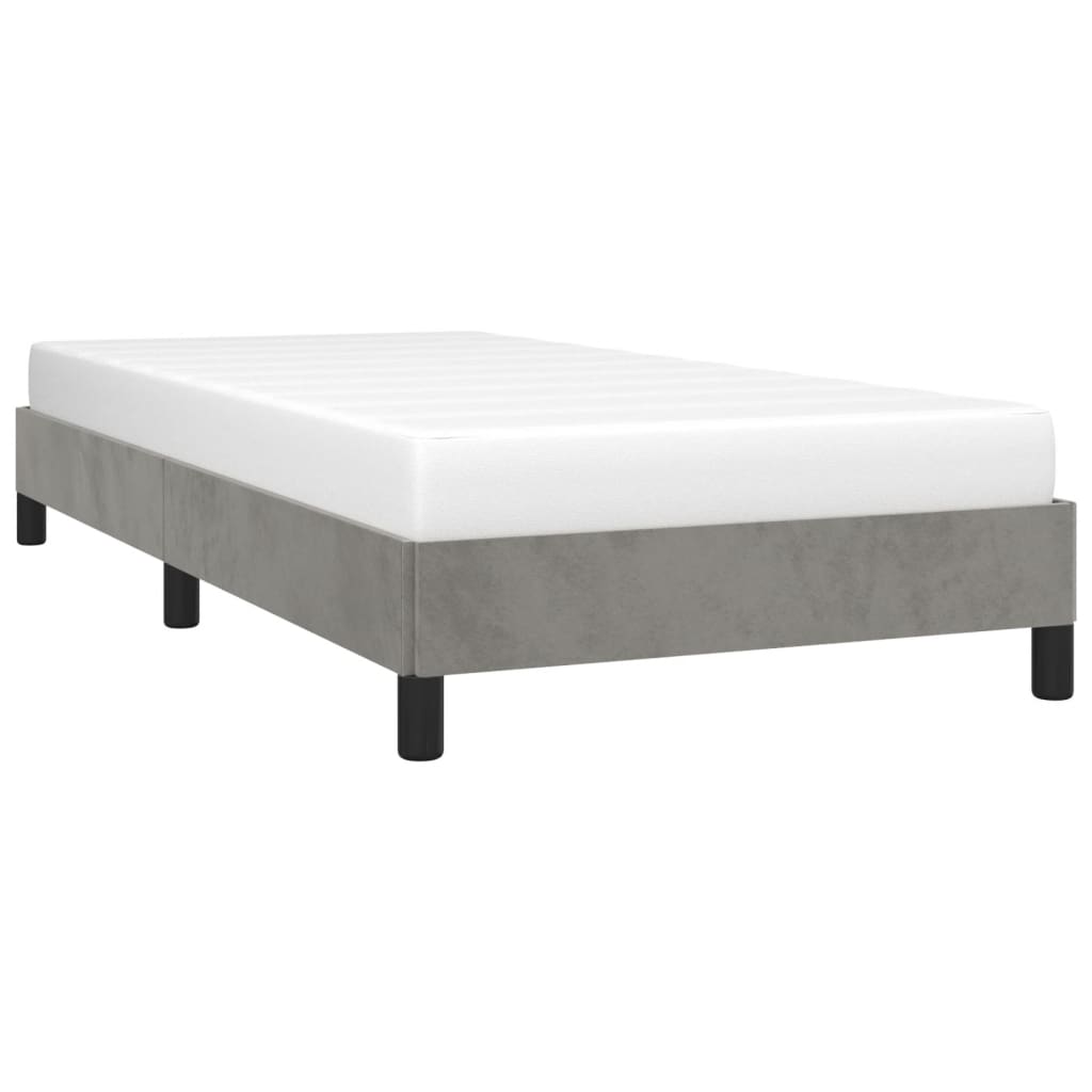 Bedframe zonder matras 90x200 cm fluweel lichtgrijs is nu te koop bij PeponiXL, paradijselijk wonen!
