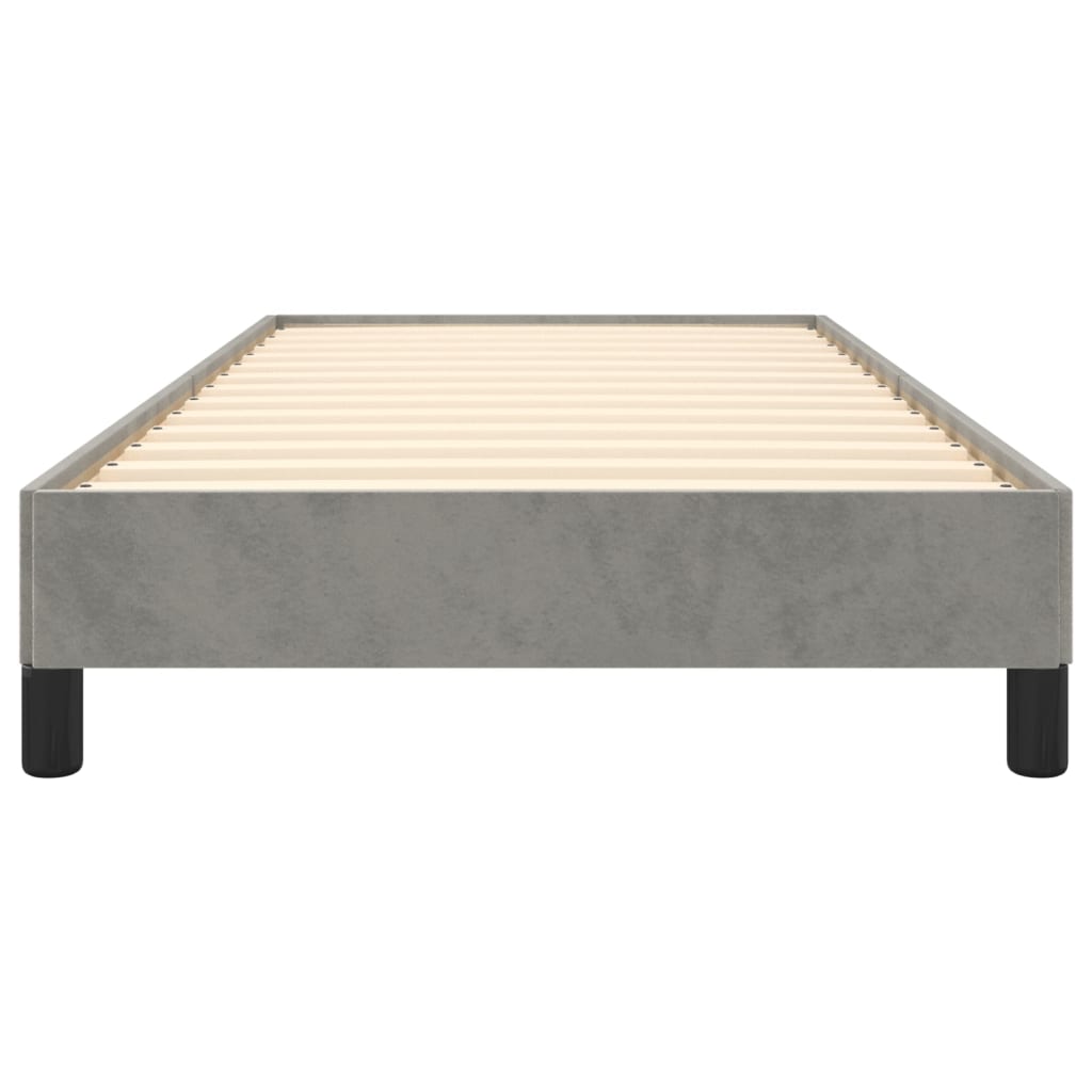 Bedframe zonder matras 90x200 cm fluweel lichtgrijs is nu te koop bij PeponiXL, paradijselijk wonen!