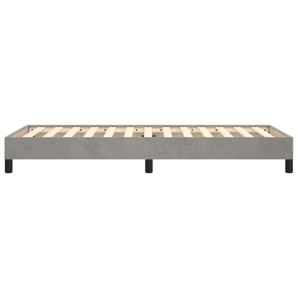 Bedframe zonder matras 90x200 cm fluweel lichtgrijs is nu te koop bij PeponiXL, paradijselijk wonen!