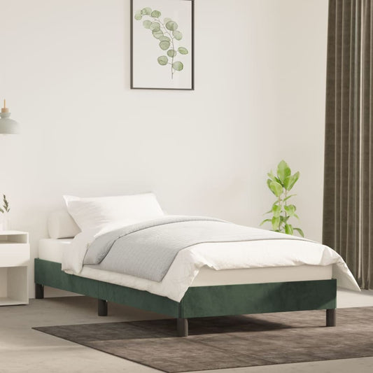 Bedframe zonder matras 90x200 cm fluweel donkergroen is nu te koop bij PeponiXL, paradijselijk wonen!