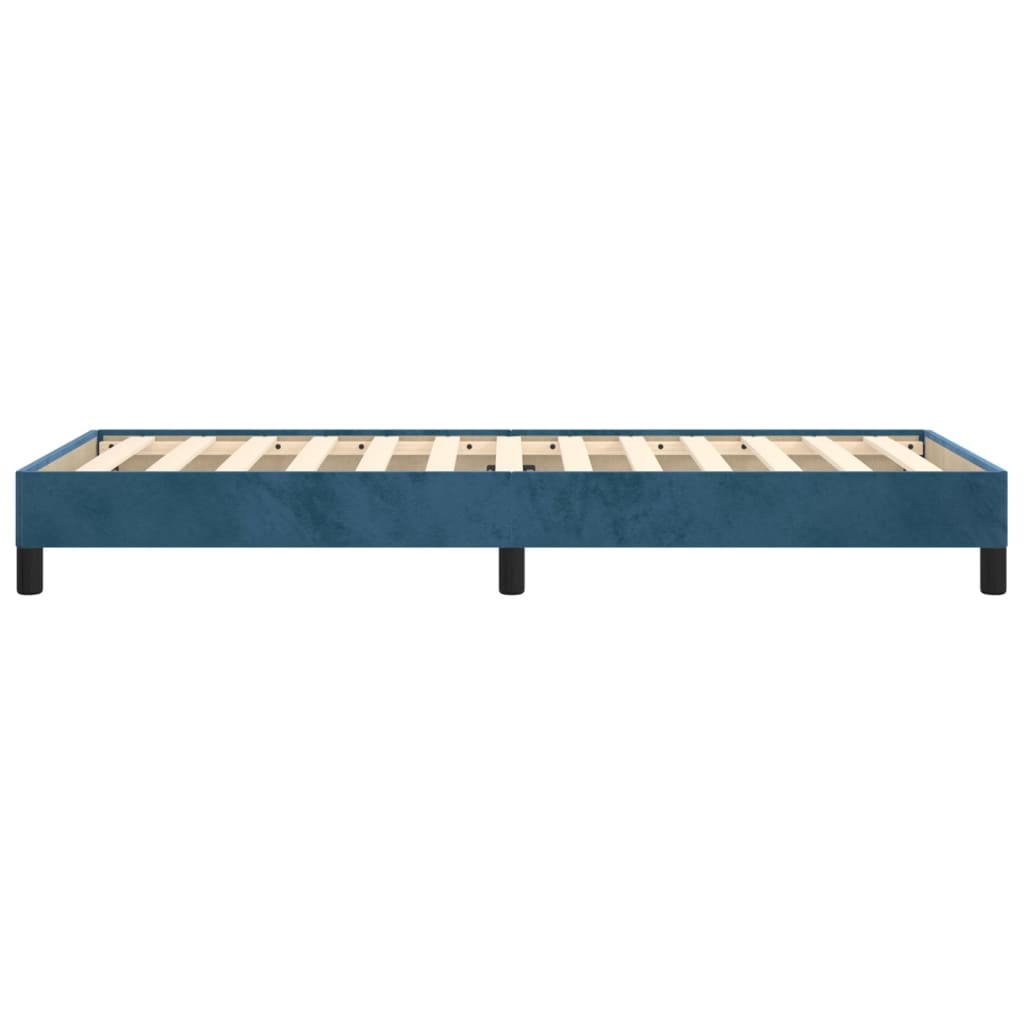 Bedframe zonder matras 90x200 cm fluweel donkerblauw is nu te koop bij PeponiXL, paradijselijk wonen!