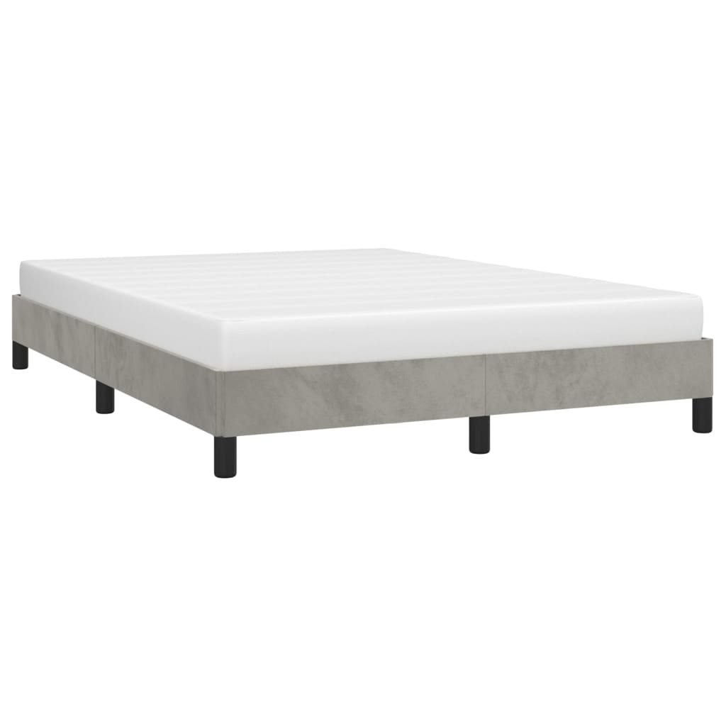 Bedframe zonder matras 140x190 cm fluweel lichtgrijs is nu te koop bij PeponiXL, paradijselijk wonen!