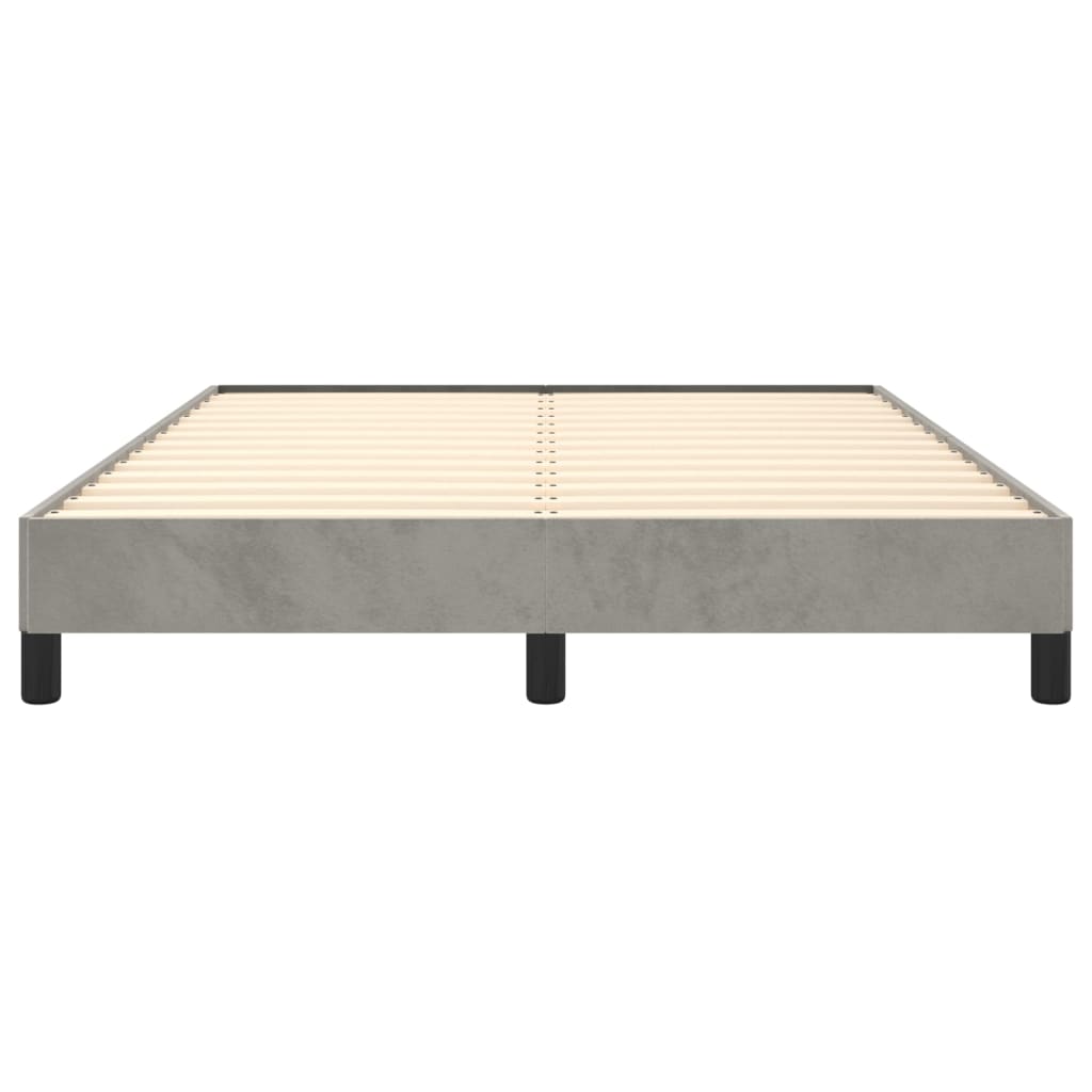 Bedframe zonder matras 140x190 cm fluweel lichtgrijs is nu te koop bij PeponiXL, paradijselijk wonen!
