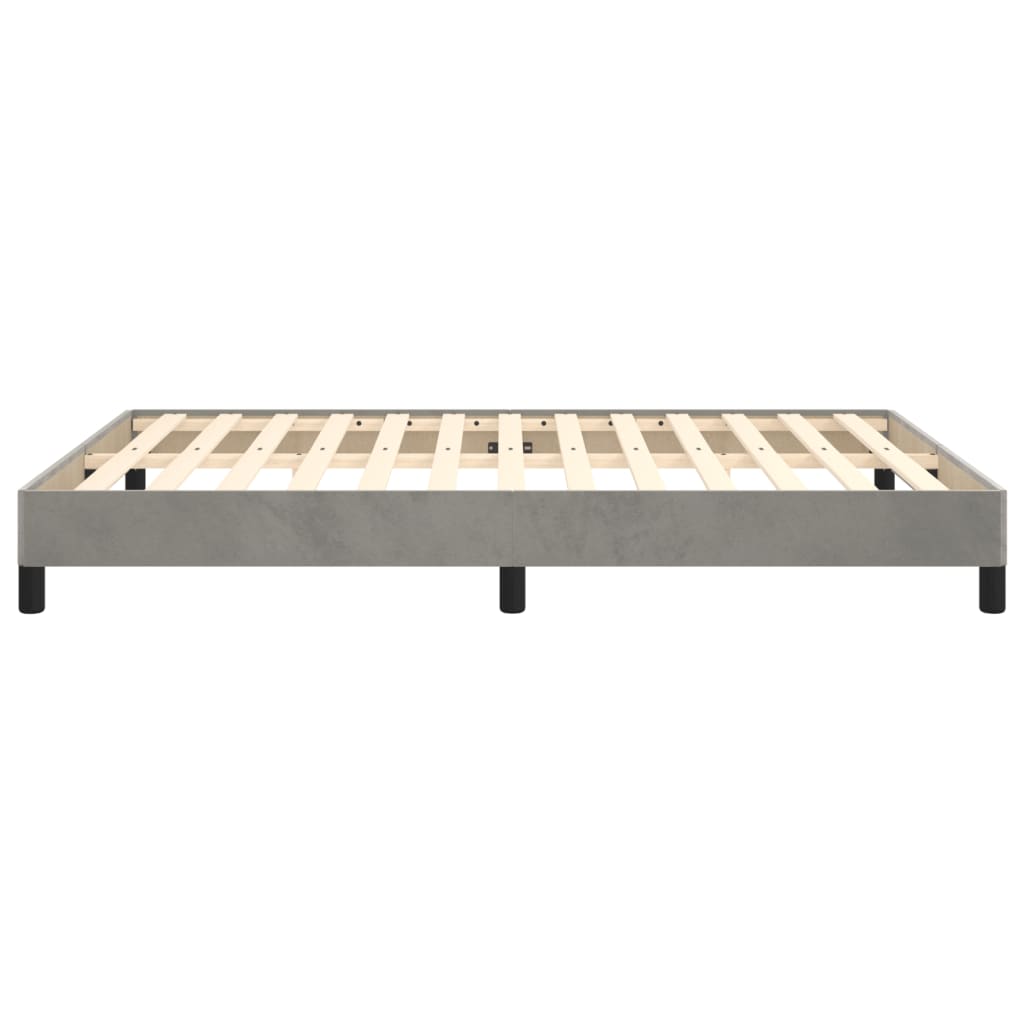 Bedframe zonder matras 140x190 cm fluweel lichtgrijs is nu te koop bij PeponiXL, paradijselijk wonen!