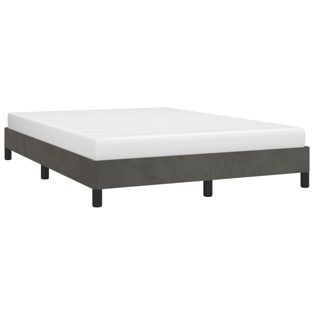 Bedframe zonder matras 140x190 cm fluweel donkergrijs is nu te koop bij PeponiXL, paradijselijk wonen!