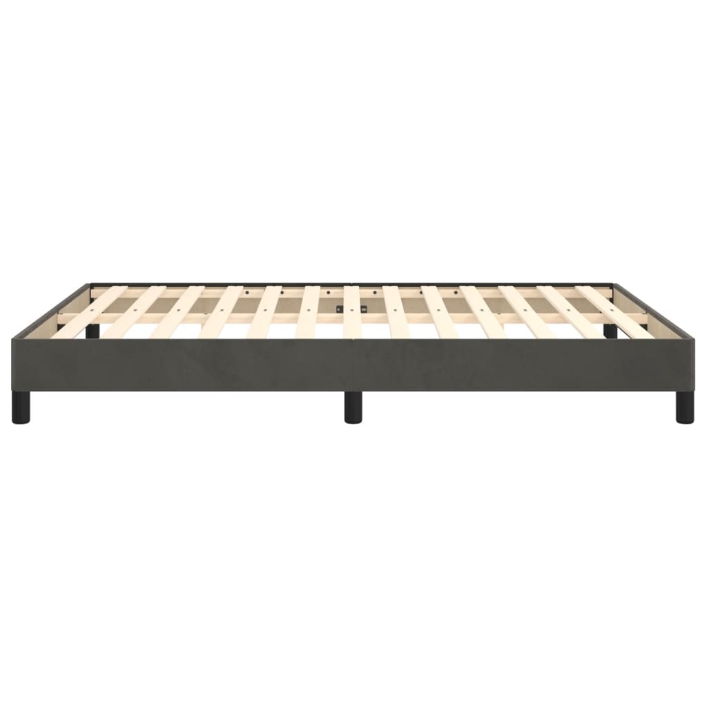 Bedframe zonder matras 140x190 cm fluweel donkergrijs is nu te koop bij PeponiXL, paradijselijk wonen!